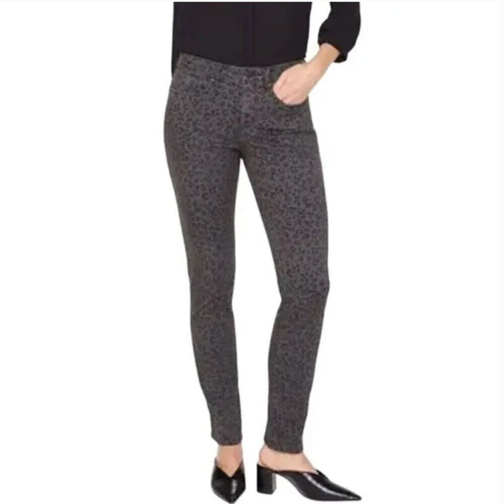 NYDJ Aline Chetah Print Legging Lift Tuck Slim Fit Size 14